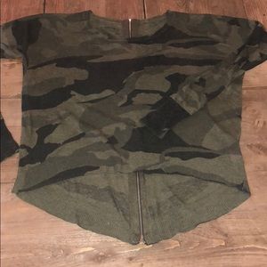 Pookie Sweater Camo Zipper back